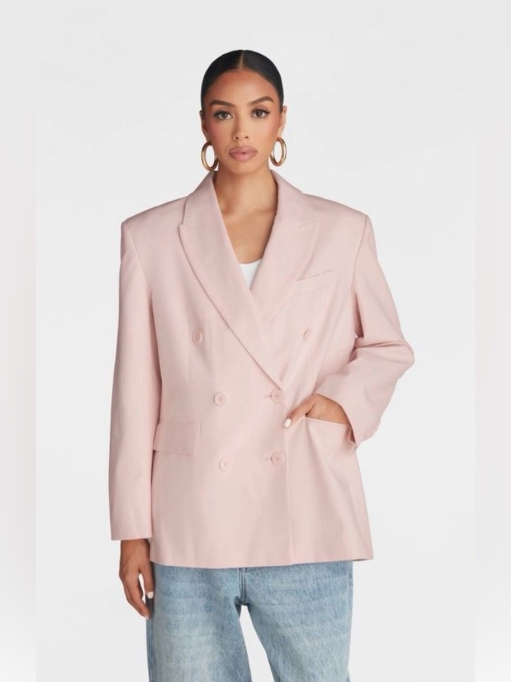 🌸KBB PINK DOUBLE BREASTED OVERSIZED BLAZER SIZE MEDIUM🌸